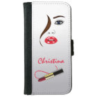 Chic Makeup Artist Face Red Lipstick Kiss Mirror