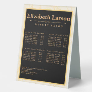 Chic Makeup  Artist Hair Salon Table Tent Sign