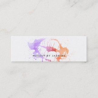 chic makeup artist watercolor budget cheap ombre mini business card