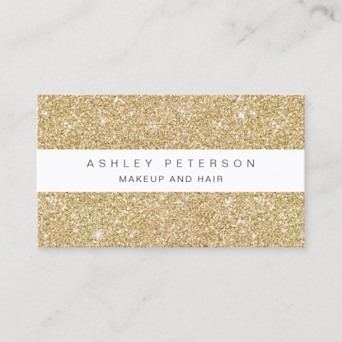 Chic makeup gold glitter sparkles sequins business card