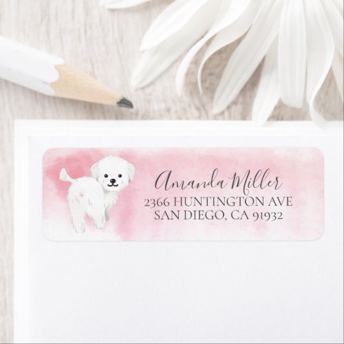 Chic Maltese Return Address Label