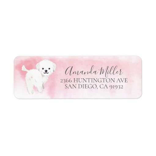 Chic Maltese Return Address Label Zazzle