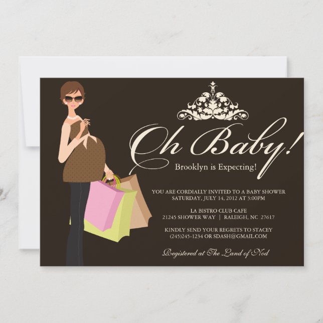 Chic Mama Baby Shower Invite (Front)