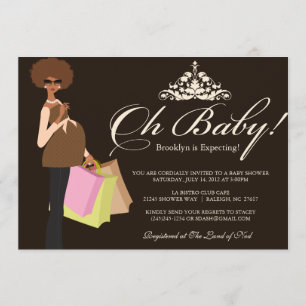 Chic Mama Baby Shower Invite   African-American