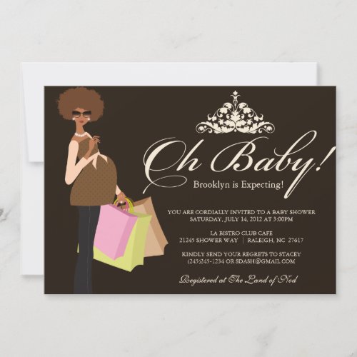 Chic Mama Baby Shower Invite  African_American