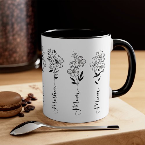 Chic Mama Flower _ Personalized Floral Mothers day Mug