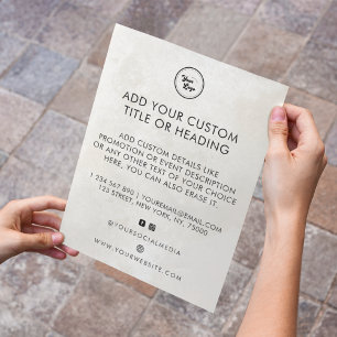 Chic Marble Custom Business Logo & Social Media Flyer