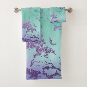 Mint Green And Purple Bathroom Accessories Zazzle