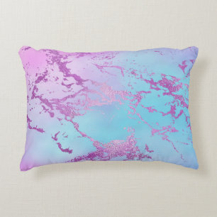 Chic Marble   Glitzy Glam Violet Purple Blue Ombre Accent Pillow