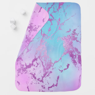 Chic Marble   Glitzy Glam Violet Purple Blue Ombre Baby Blanket
