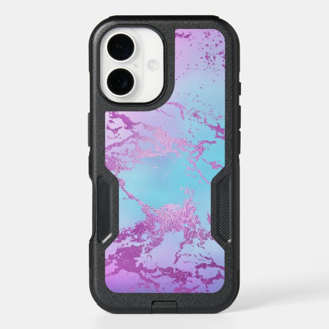 Chic Marble | Glitzy Glam Violet Purple Blue Ombre Otterbox iPhone Case (Back)