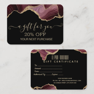Chic Marble Gold Glitter Discount Card