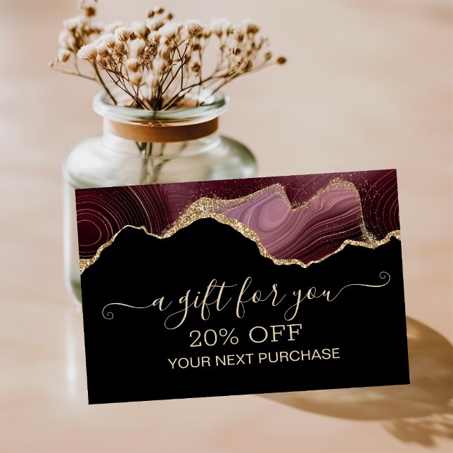 Chic Marble Gold Glitter Discount Card (Creator Uploaded)