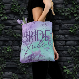Chic Marble Lavender Purple and Mint Bride Tribe Tote Bag