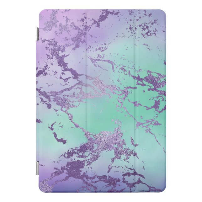 Chic Marble | Lavender Purple and Mint Green iPad Pro Cover (Front)