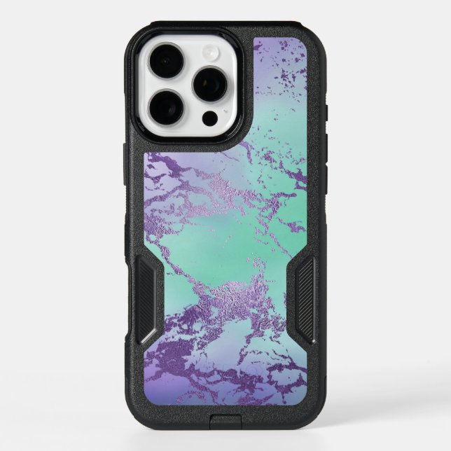 Chic Marble | Lavender Purple and Mint Green Otterbox iPhone Case (Back)