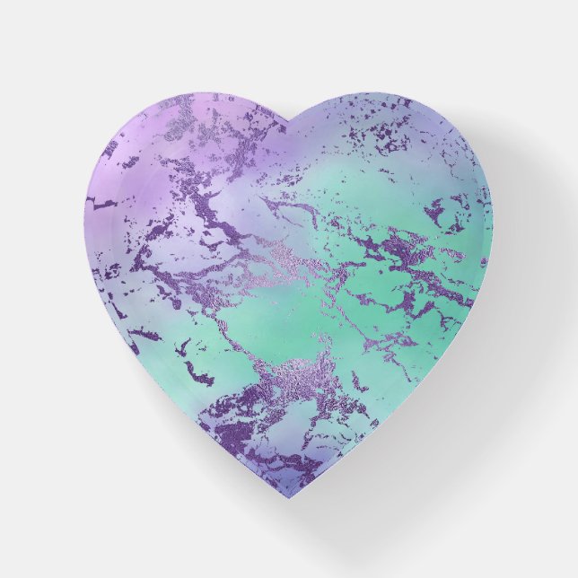 Chic Marble | Lavender Purple and Mint Green Paperweight (Front)