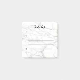 Chic marble stone checkboxes lined to do list post-it notes