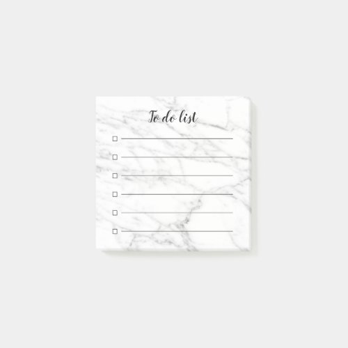 Chic marble stone checkboxes lined to do list post_it notes