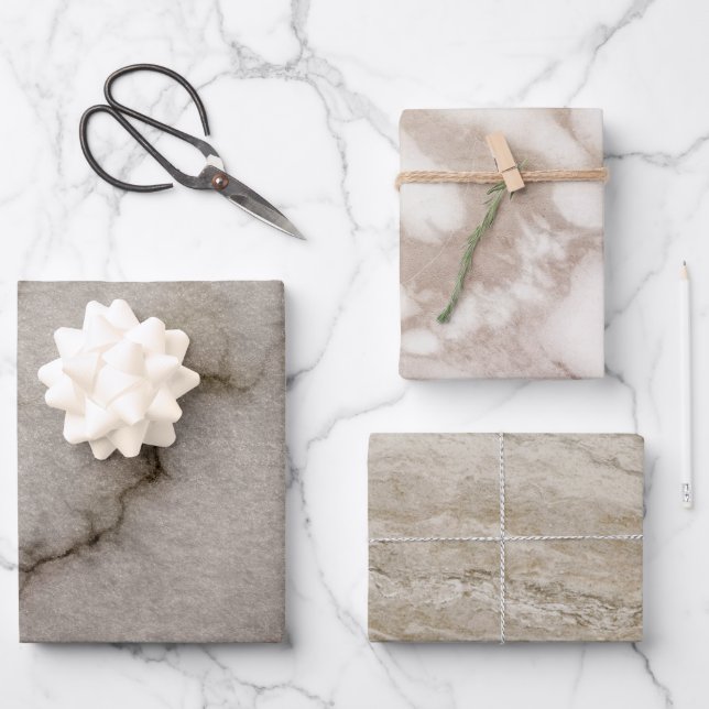Chic Marble Stone pastel modern luxury Wrapping Paper Sheets (Front)