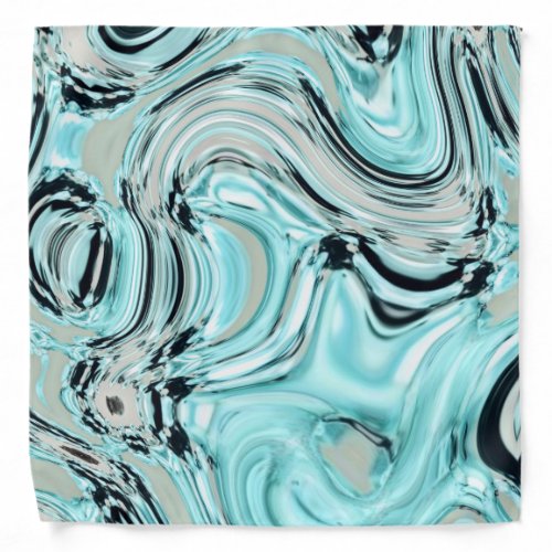 chic marble swirls mint aqua blue water ripple bandana