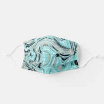 chic marble swirls mint ocean sea aqua blue waves adult cloth face mask