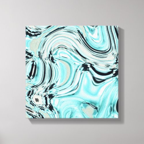 chic marble swirls mint ocean sea aqua blue waves canvas print