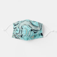 chic marble swirls mint ocean sea aqua blue waves cloth face mask