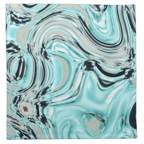 chic marble swirls mint ocean sea aqua blue waves cloth napkin