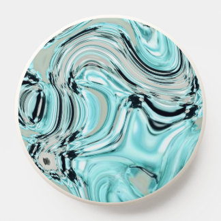 chic marble swirls mint ocean sea aqua blue waves PopSocket