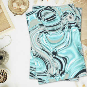 chic marble swirls mint ocean sea aqua blue waves tissue paper