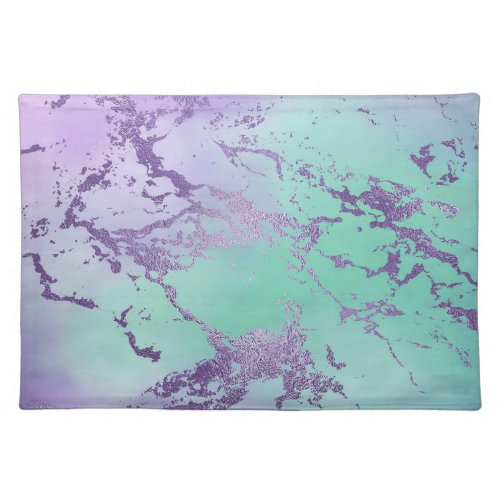 Chic Marble  Violet Lavender Purple Mint Green Cloth Placemat