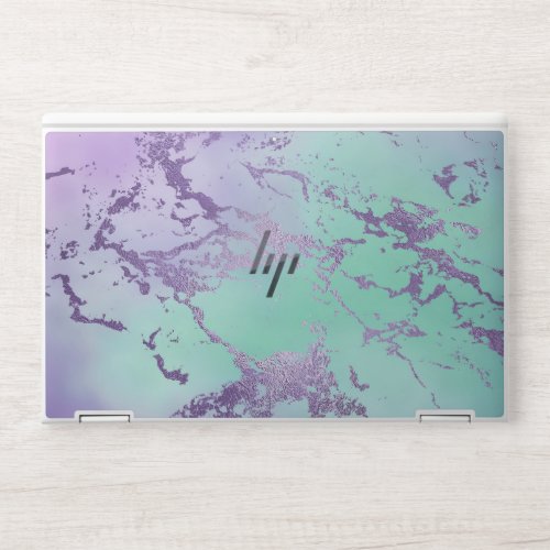 Chic Marble  Violet Lavender Purple Mint Green HP Laptop Skin