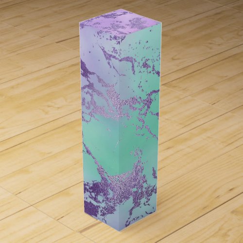 Chic Marble  Violet Lavender Purple Mint Green Wine Box