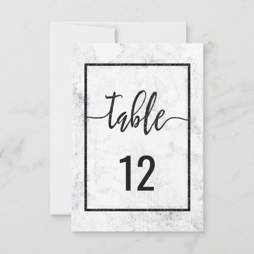 Chic Marble Wedding Table Number Seating Chart