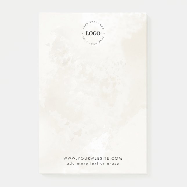 Chic Marble Your Custom Business Logo & Text Here Post-it Notes (Front)
