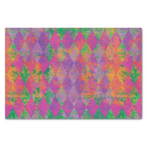 Chic Mardi Gras Purple Gold Harlequin Pattern Tissue Paper