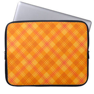 Chic Marigold Medley Orange Plaid Laptop Sleeve