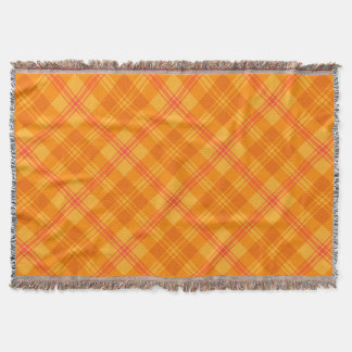 Chic Marigold Medley Orange Plaid Throw Blanket