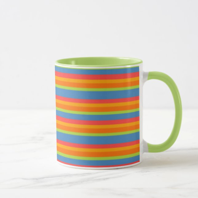 Chic Marigold Medley Striped Ringer Coffee Mug (Right)