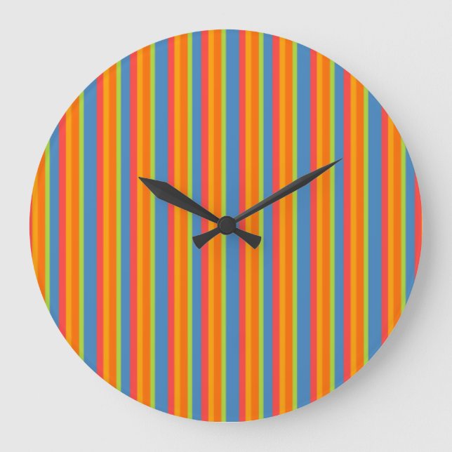 Chic Marigold Medley Striped Round Wall Clock (Front)