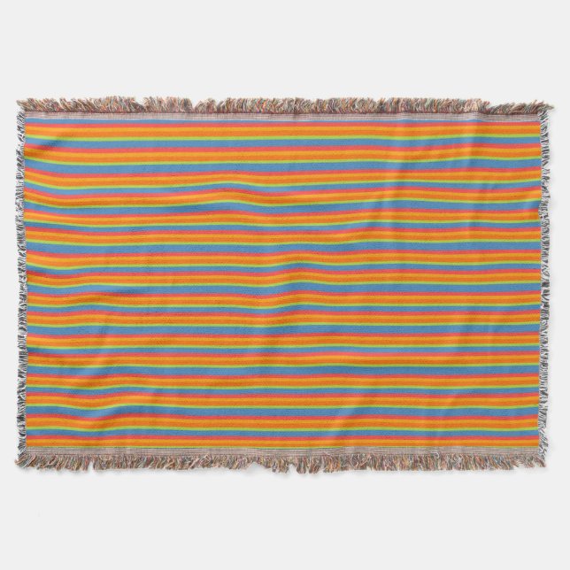 Chic Marigold Medley Striped Throw Blanket (Front)