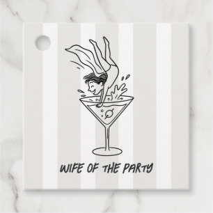 Chic Martini Doodle Wife of the Party Bachelorette Favor Tags
