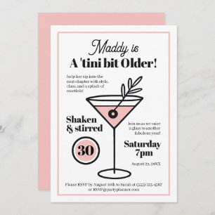 Chic Martini Invitation for 30th or Any Age
