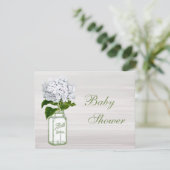 Chic Mason Jar & White Hydrangea Baby Shower Invitation (Standing Front)
