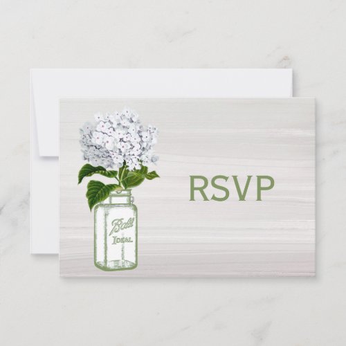 Chic Mason Jar  White Hydrangea RSVP