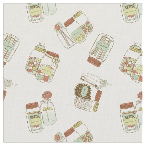 Chic mason jars design fabric