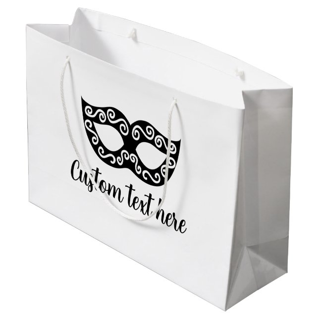 Chic masquerade party mask custom gift bag (Back Angled)
