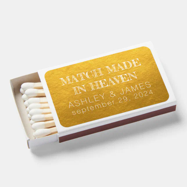 Chic Match Made In Heaven Wedding Favors Gold | Zazzle