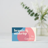 Chic Mauve Blush Pink Light Blue Teal Art Pattern Business Card (Standing Front)